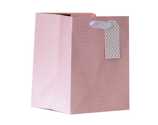 PINK POLKA MEDIUM PLANT GIFTBAG 6S