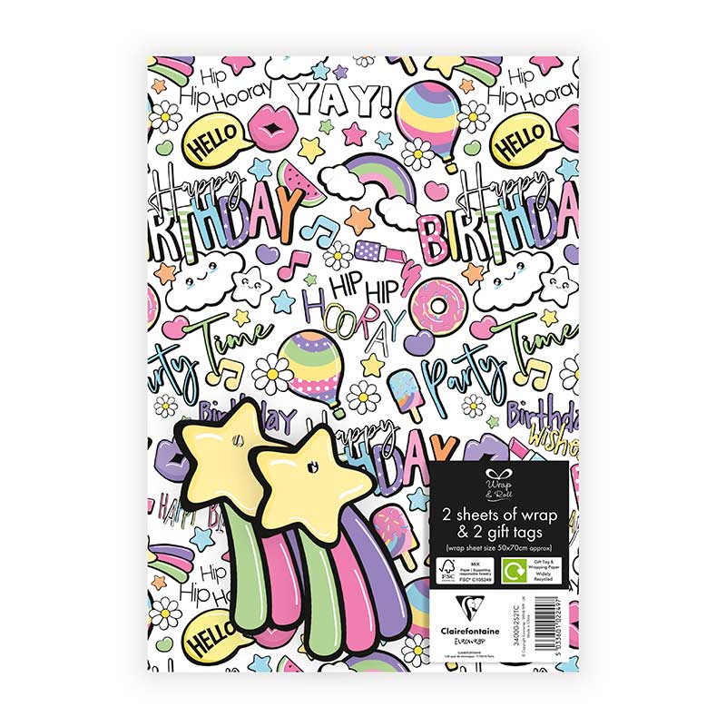 GIRL BIRTHDAY 2 SHEETS 2 TAGS