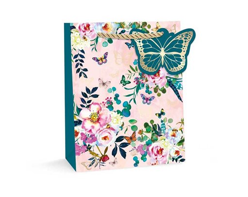 BUTTERFLIES AND FLOWERS SMALL GIFT BAG 12S