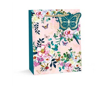 BUTTERFLIES AND FLOWERS MEDIUM GIFT BAG 12S