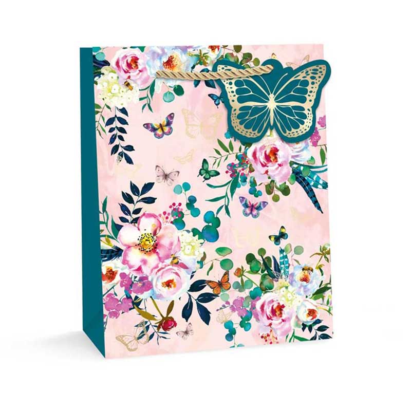 BUTTERFLIES AND FLOWERS MEDIUM GIFT BAG 12S