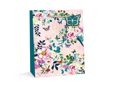 BUTTERFLIES AND FLOWERS XLG GIFT BAG 12S