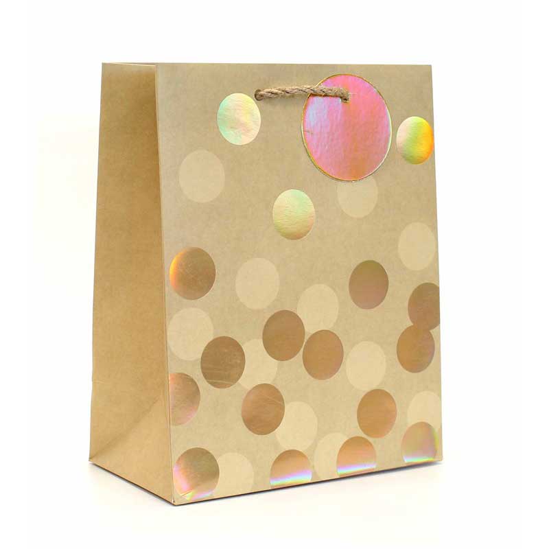 GOLD SPOTS MEDIUM GIFT BAG 12S