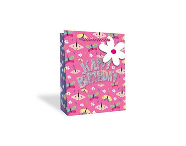 GIRLS BUTTERFLIES MEDIUM GIFT BAG 12S