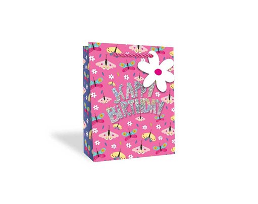 GIRLS BUTTERFLIES MEDIUM GIFT BAG 12S