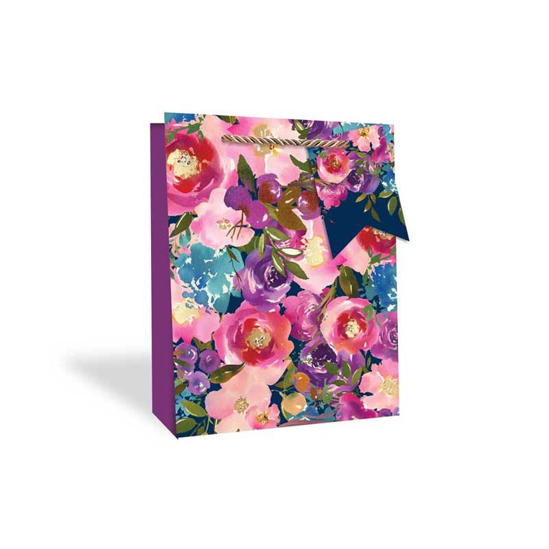 FLORAL MEDIUM GIFT BAG 12S