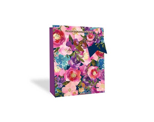 FLORAL MEDIUM GIFT BAG 12S