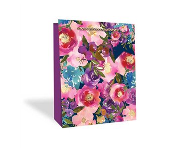 FLORAL LARGE GIFT BAG 12S