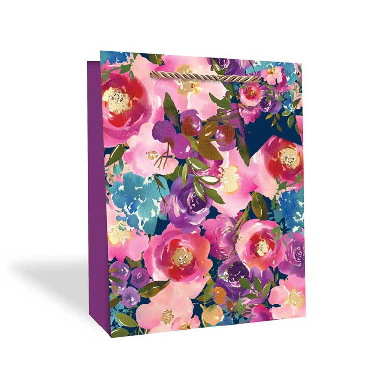 FLORAL LARGE GIFT BAG 12S