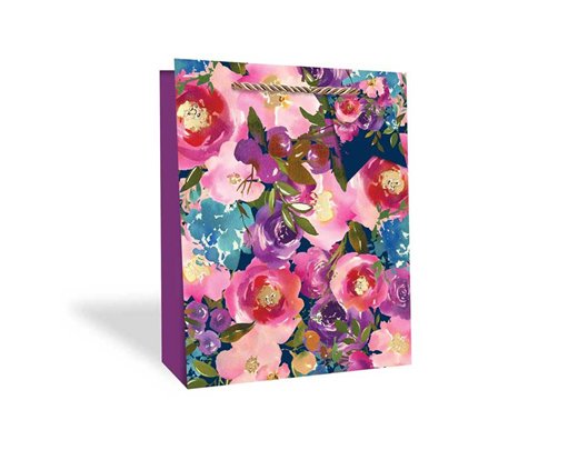 FLORAL LARGE GIFT BAG 12S