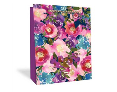 FLORAL XLG GIFT BAG 12S