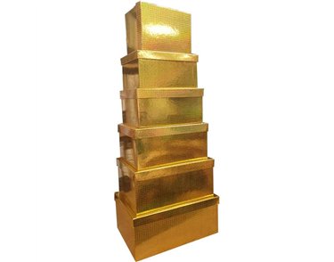 6SET GOLD HOLOGRAPHIC GIFT BOXES