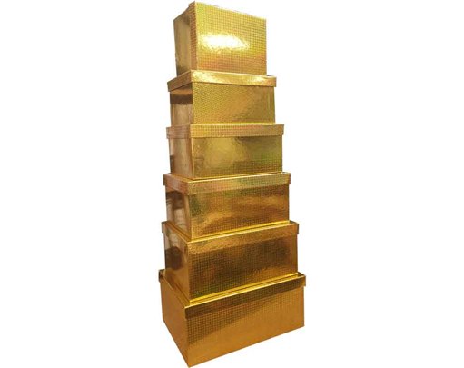 6SET GOLD HOLOGRAPHIC GIFT BOXES