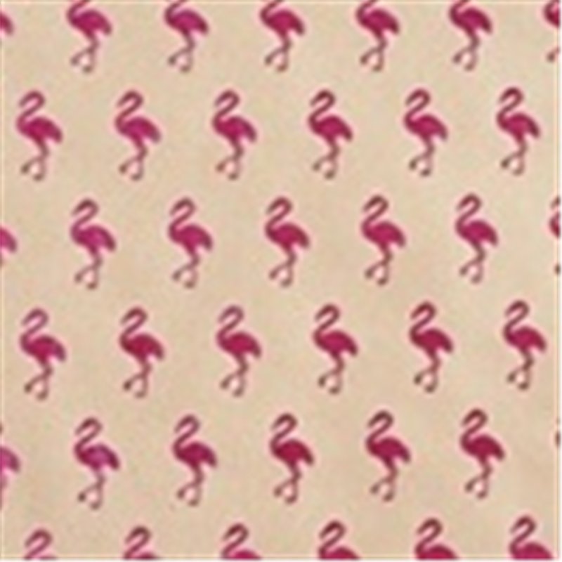 PINK FLAMINGO ON KRAFT GLITTER GIFTWRAP 25S