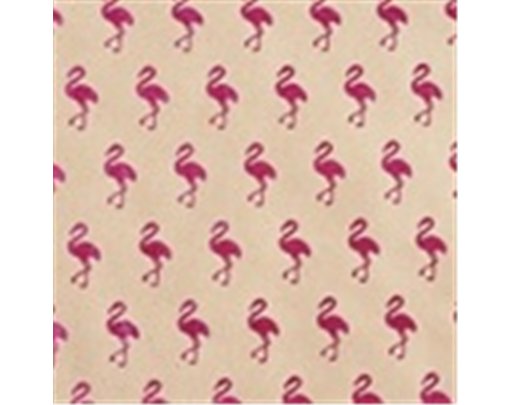 PINK FLAMINGO ON KRAFT GLITTER GIFTWRAP 25S