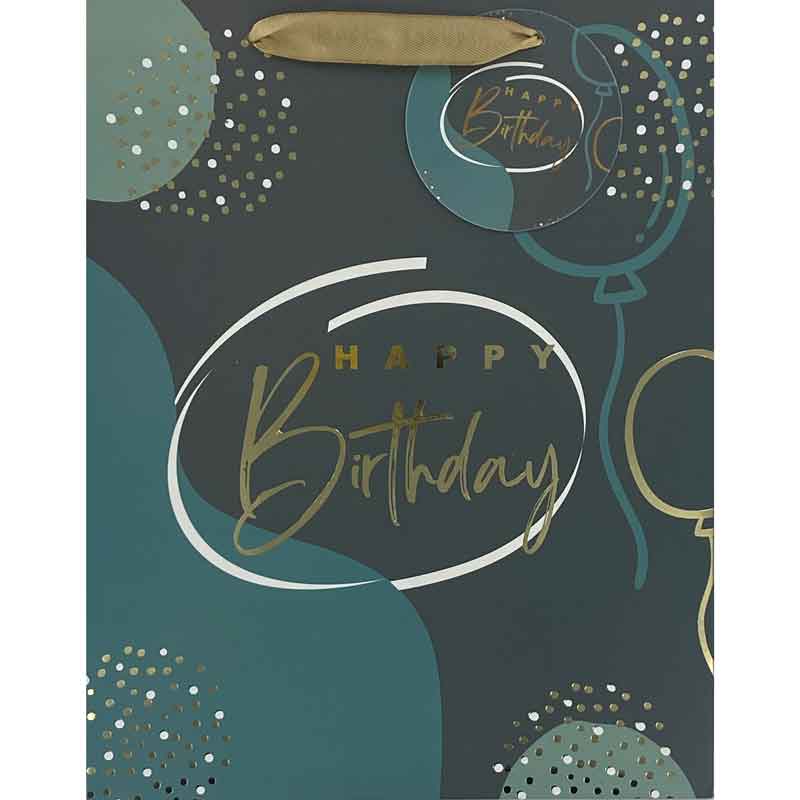 MALE BIRTHDAY CONTEMPORARY MEDIUM GIFT BAG 6S