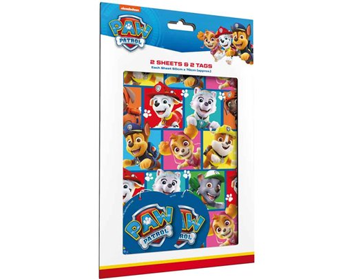 PAW PATROL GIFTWRAP AND TAGS