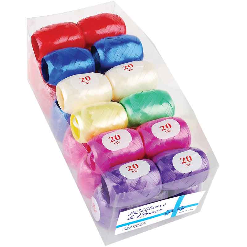 ASSORTED COLOURS SATIN RIBBON COPS 30S