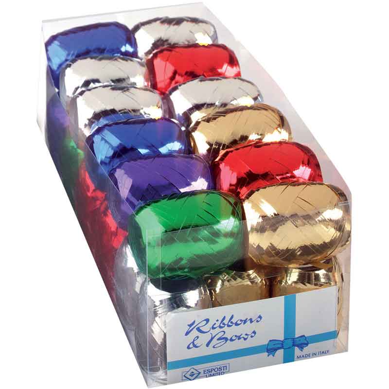 ASSORTED COLOURS METALLIC RIBBON COP 30S