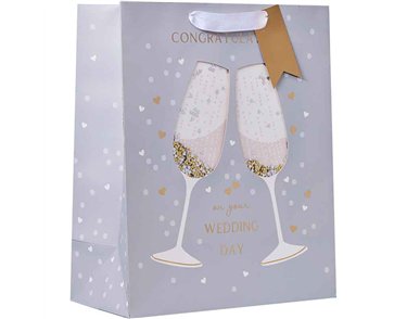 CHAMPAGNE CONFETTI LARGE GIFT BAG 6S