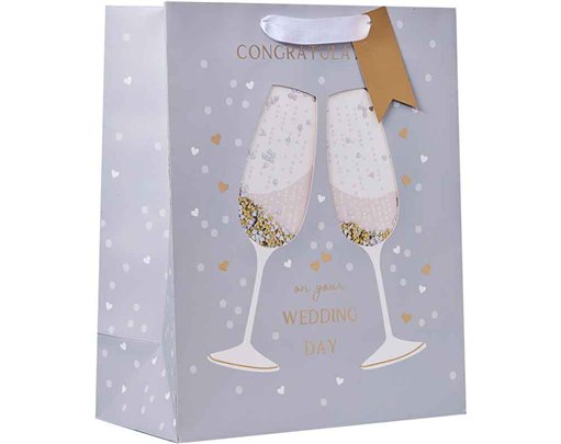 CHAMPAGNE CONFETTI LARGE GIFT BAG 6S