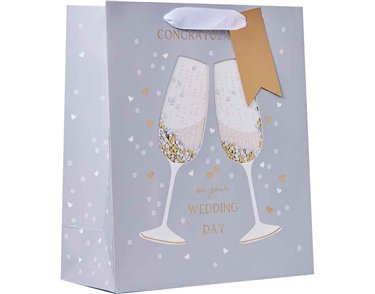CHAMPAGNE CONFETTI MEDIUM GIFT BAG 6S