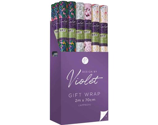 2m ASST FLORAL ROLLWRAP 36S
