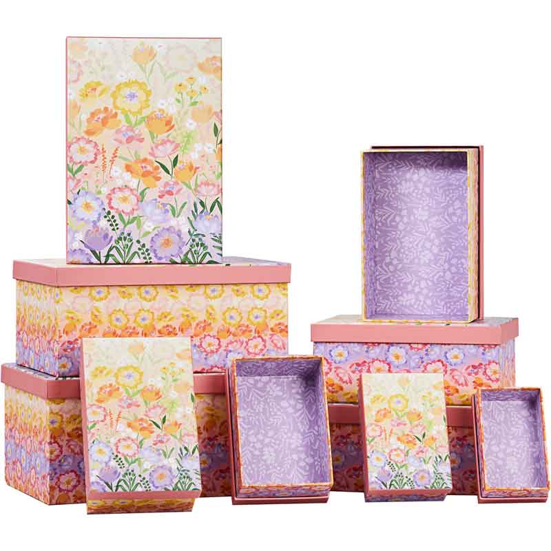 10SET FLORAL OMBRE GIFT BOXES