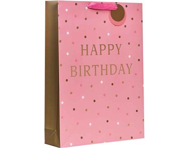 HAPPY BIRTHDAY PINK XLG GIFT BAG 6S