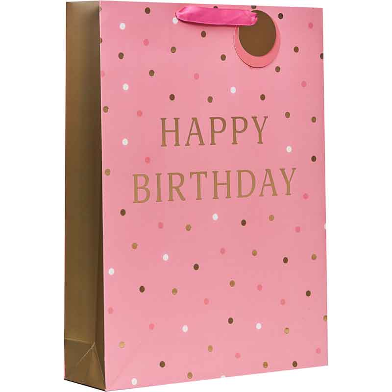 HAPPY BIRTHDAY PINK XLG GIFT BAG 6S