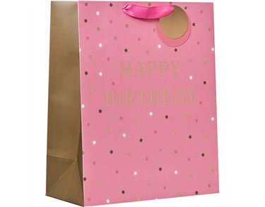 HAPPY BIRTHDAY PINK LARGE GIFT BAG 6S