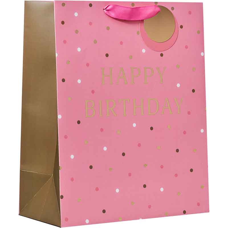 HAPPY BIRTHDAY PINK LARGE GIFT BAG 6S