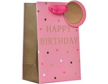 HAPPY BIRTHDAY PINK SMALL GIFT BAG 6S