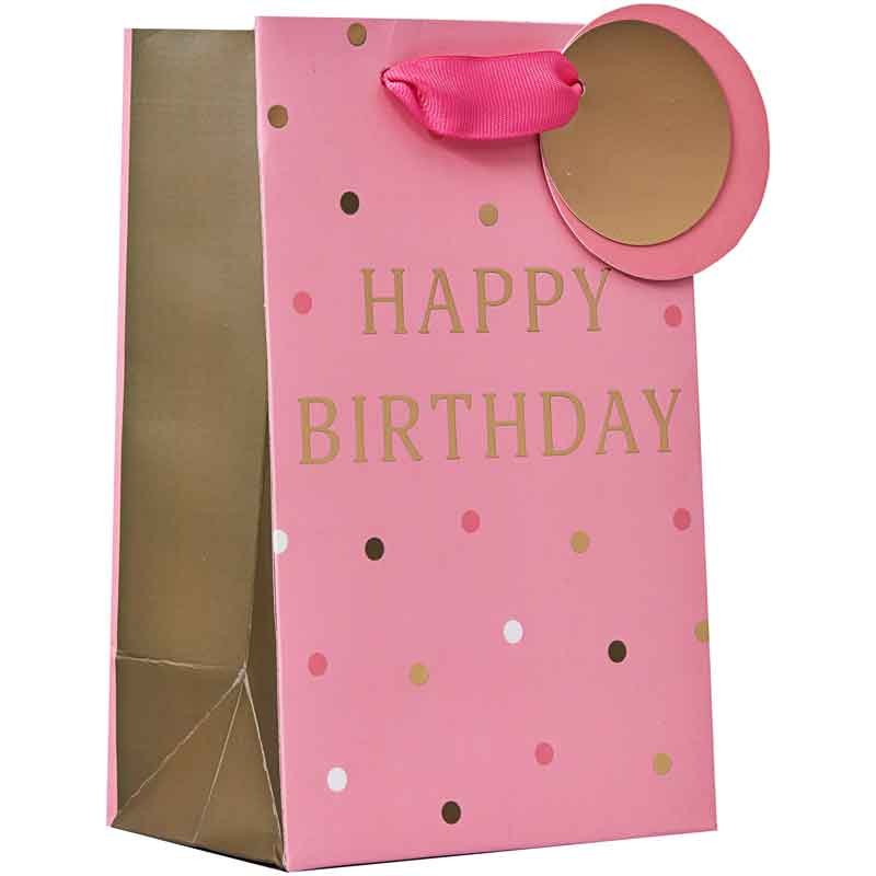 HAPPY BIRTHDAY PINK SMALL GIFT BAG 6S