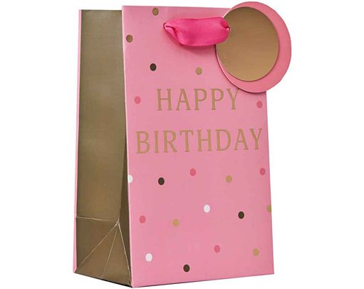 HAPPY BIRTHDAY PINK SMALL GIFT BAG 6S