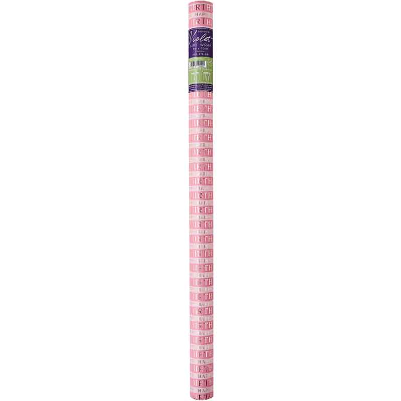 2m ASST PINK BIRTHDAY GIFT WRAP 24S
