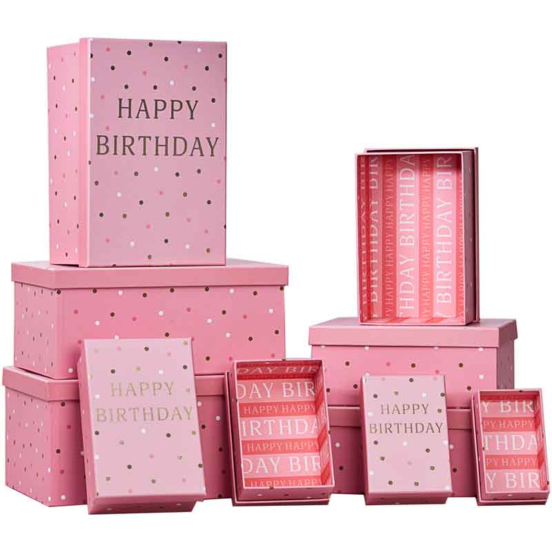 10SET BIRTHDAY PINK GIFT BOXES