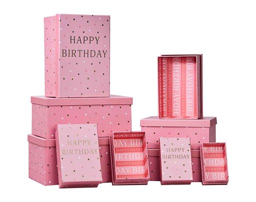 10SET BIRTHDAY PINK GIFT BOXES
