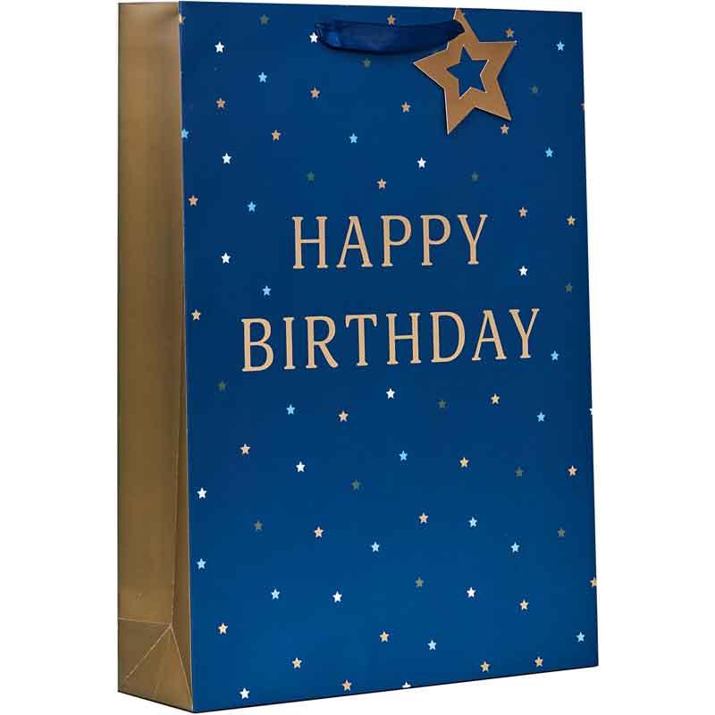 HAPPY BIRTHDAY BLUE XLG GIFT BAG 6S