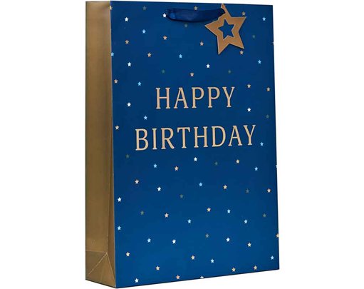 HAPPY BIRTHDAY BLUE XLG GIFT BAG 6S