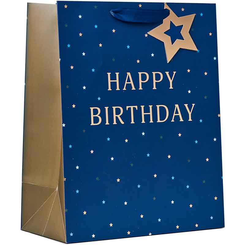 HAPPY BIRTHDAY BLUE LARGE GIFT BAG 6S