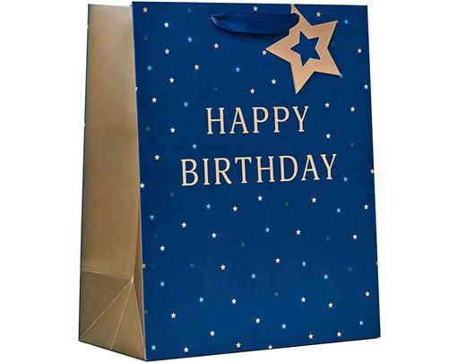 HAPPY BIRTHDAY BLUE LARGE GIFT BAG 6S