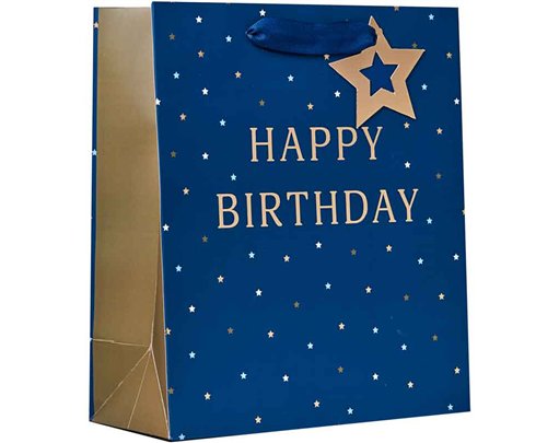 HAPPY BIRTHDAY BLUE MEDIUM GIFT BAG 6S