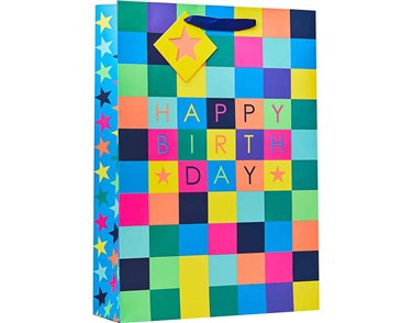 CHECKERBOARD XLG GIFT BAG 6S
