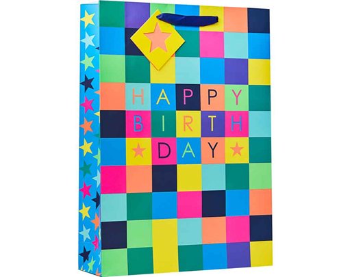 CHECKERBOARD XLG GIFT BAG 6S