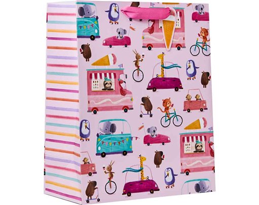 WHEELIE FUN PINK LARGE GIFT BAG 6S