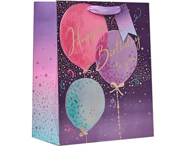 HAPPY BIRTHDAY BALLOONS LARGE GIFT BAG 6S