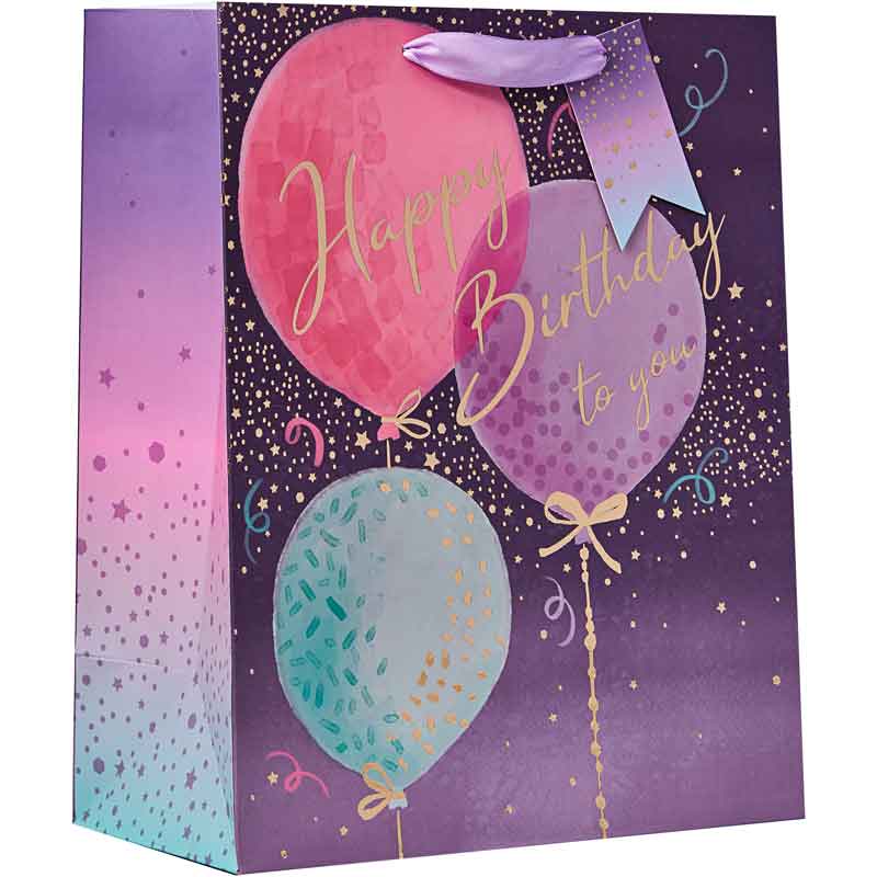 HAPPY BIRTHDAY BALLOONS LARGE GIFT BAG 6S