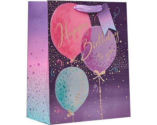 HAPPY BIRTHDAY BALLOONS LARGE GIFT BAG 6S