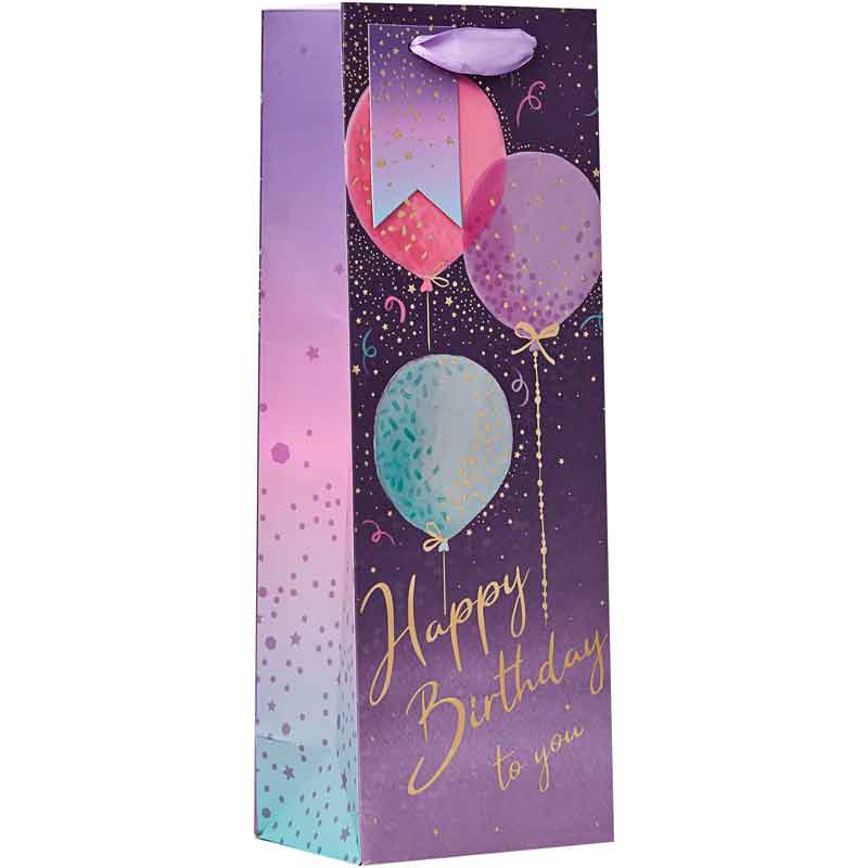 HAPPY BIRTHDAY BALLOONS BOTTLE BAG 6S